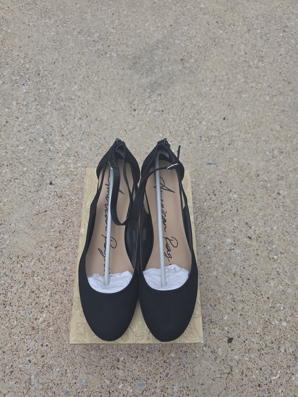American Rag Black Ankle-Strap Platform Heels - Picture 8 of 14